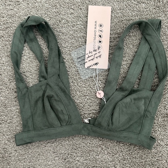 Oh Polly NEW suede mini skirt with matching bralette - Picture 4 of 7